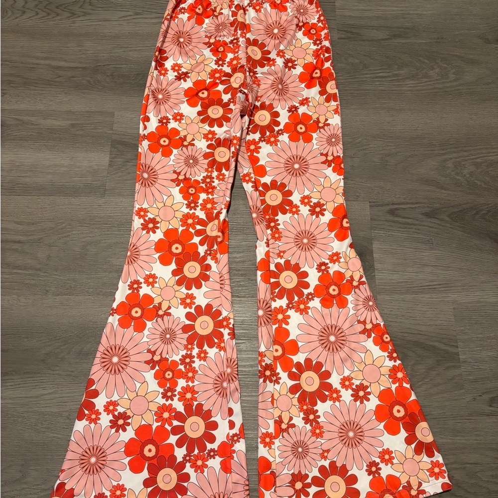 Floral Bell Bottom Pants